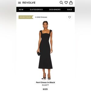 ISO Elliat “Perry” Black Midi Dress